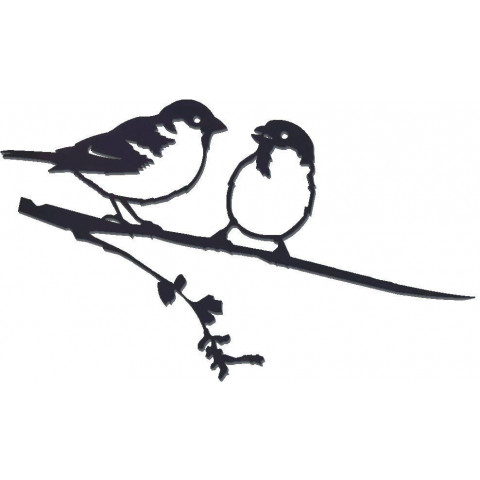 Oiseaux sur pique couple de moineaux en acier corten