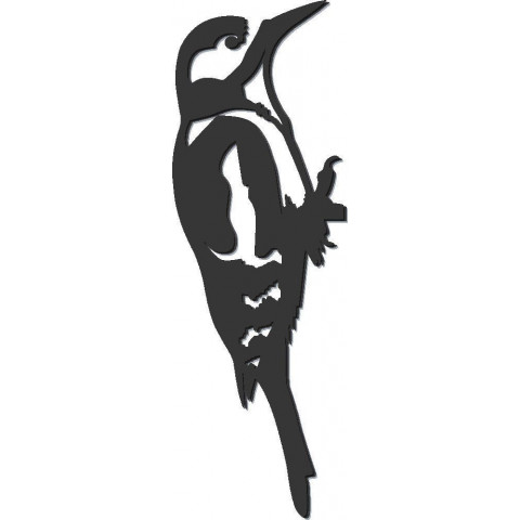 Oiseau sur pique pic epeiche en acier corten
