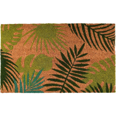 Paillasson coco feuilles tropicales