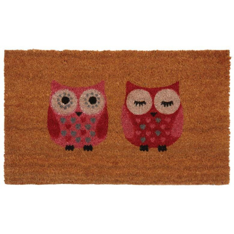 Paillasson en fibres de coco 2 hiboux