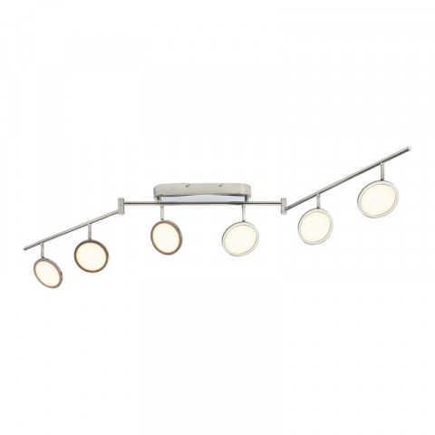 Barre pluto, chrome et plastique, 6 ampoules
