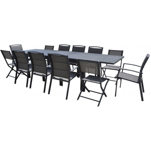 Salon de jardin full aluminium 12 personnes modulo