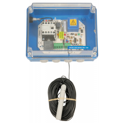 Coffret de gestion et de protection manque d eau Bi-tension - Micro DSN Bi-Tension/10 A avec électrode + 40 m de câble