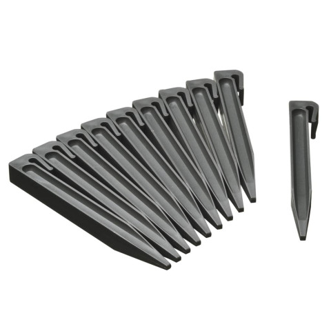 Chevilles d'ancrage de jardin 10 pcs gris petit