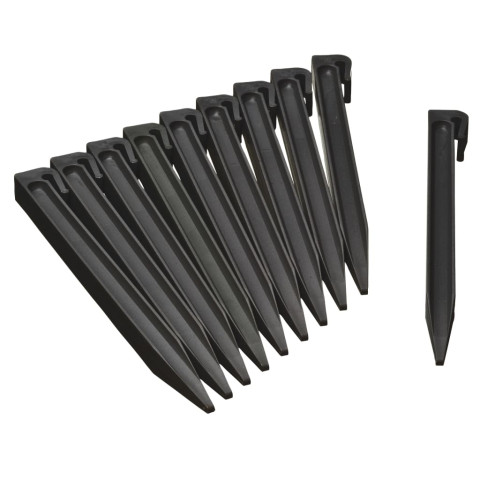 Chevilles d'ancrage de jardin 10 pcs noir