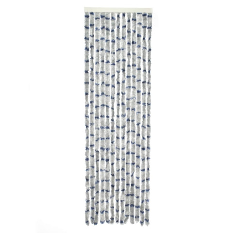 Rideau de porte chenille stripe 185x56 cm gris et bleu