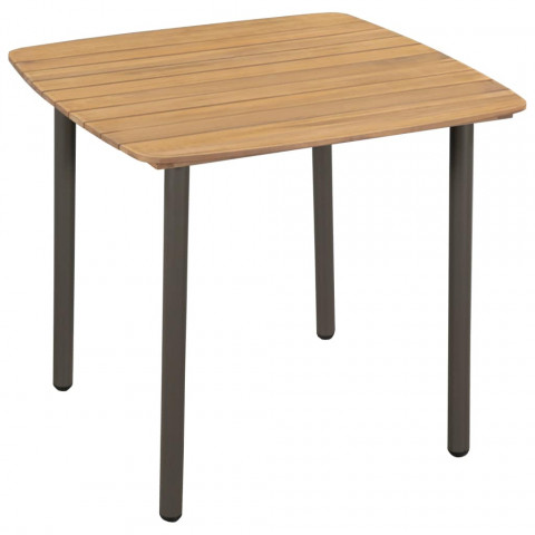 Table de jardin bois d'acacia solide et acier - Dimensions au choix