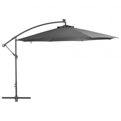 Parasol en porte-à-faux avec poteau Aluminium 350 cm Anthracite