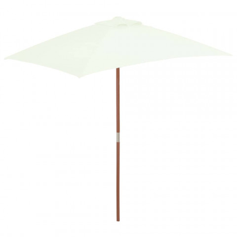 Vidaxl parasol avec mât en bois 150 x 200 cm sable