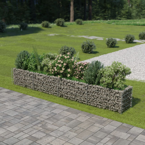 vidaxl jardiniere a gabion acier galvanise 360 x 50 x 50 cm distriartisan