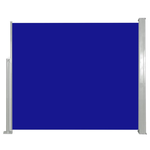 Auvent paravent store brise-vue latéral rétractable de patio jardin 120 x 300 cm bleu helloshop26 02_0007082