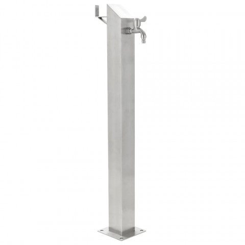 Colonne à eau de jardin carrée acier inoxydable 95 cm