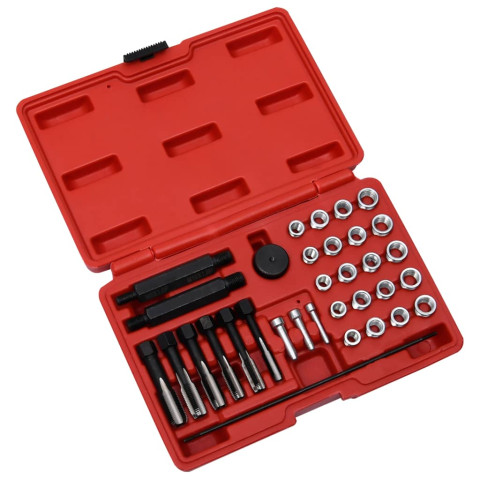 Kit de réparation filetage bougie préchauffage 33pcs m8 m10 m12