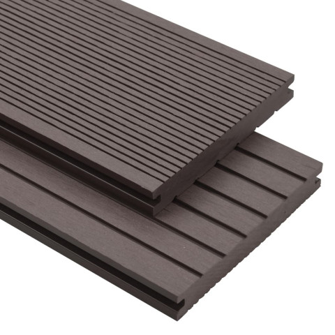 Panneaux de terrasse solides wpc 30 m² 4 m marron foncé