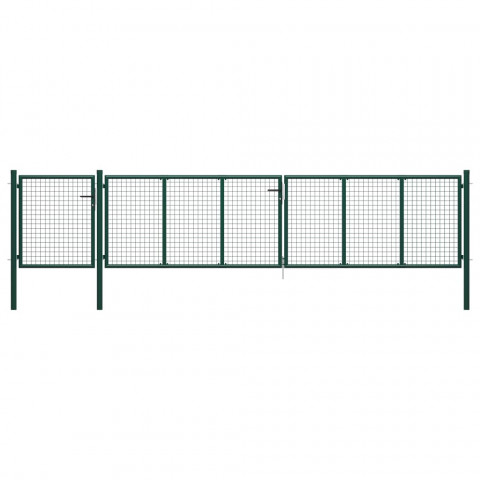 Portail de jardin acier 500 x 75 cm vert