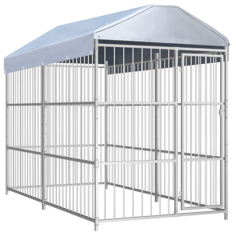 Chenil extérieur cage enclos parc animaux chien d'extérieur avec toit pour chiens 300 x 150 x 200 cm helloshop26 02_0000327