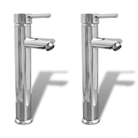 Lot de deux mitigeurs de salle de bain robinet de salle de bain douche 30 cm chrome 