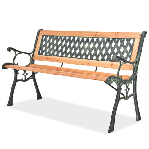 Banc de jardin meuble de patio d'extérieur terrasse 122 cm bois 