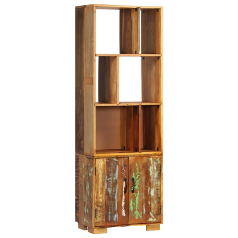 Étagère armoire meuble design bibliothèque 180 cm bois de récupération solide 