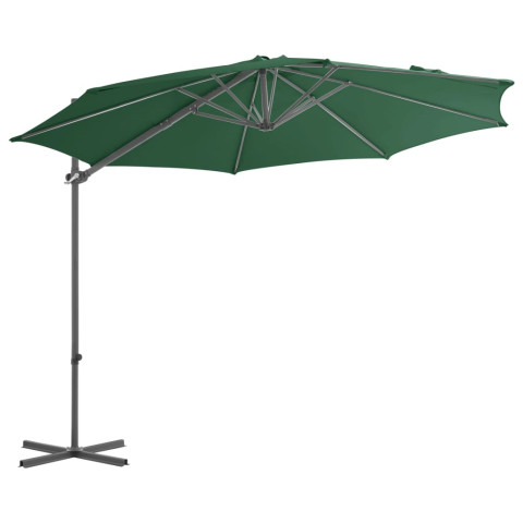 Parasol mobilier de jardin avec base portable diamètre 3 m vert helloshop26 02_0008061