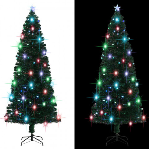 Arbre de Noël artificiel et support/LED 240 cm Fibre optique