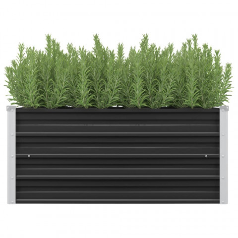 Jardinière de jardin anthracite 100x40x45 cm acier galvanisé