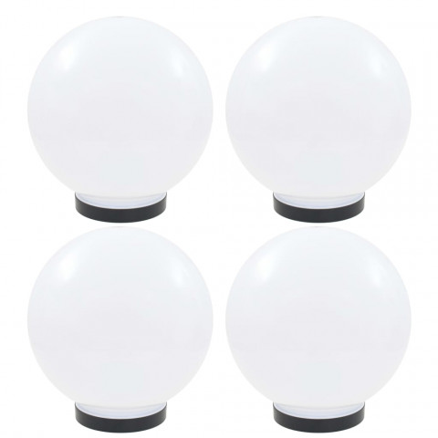 Lampes à led sous forme de boule 4 pcs sphérique 25 cm pmma