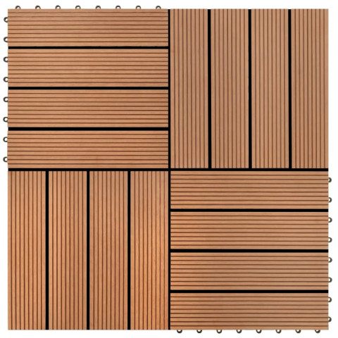 Carreaux de terrasse 22 pcs 30 x 30 cm 2 m² wpc - Couleur au choix