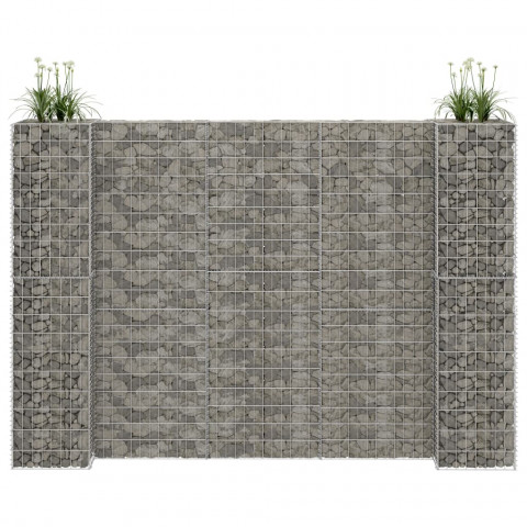 Jardinière à gabion en h fil d'acier 260x40x200 cm