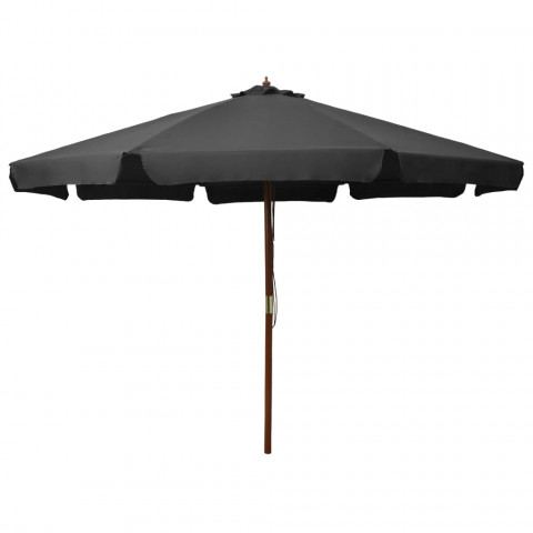 Parasol avec mât en bois 330 cm Anthracite