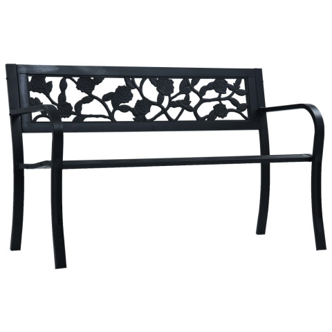 Banc de jardin meuble de patio d'extérieur terrasse 125 cm noir acier 