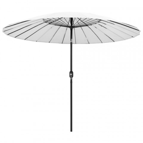 Parasol d'extérieur et mât avec aluminium 270 cm Blanc sable
