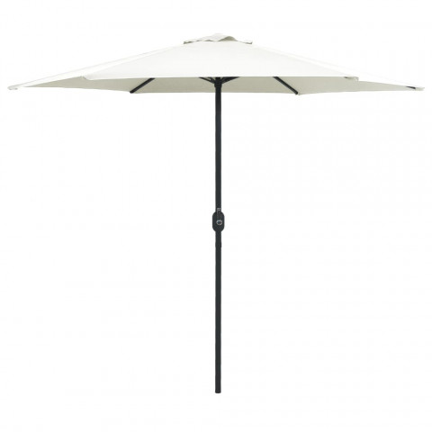 Parasol d'extérieur et mât en aluminium 270x246 cm Blanc sable