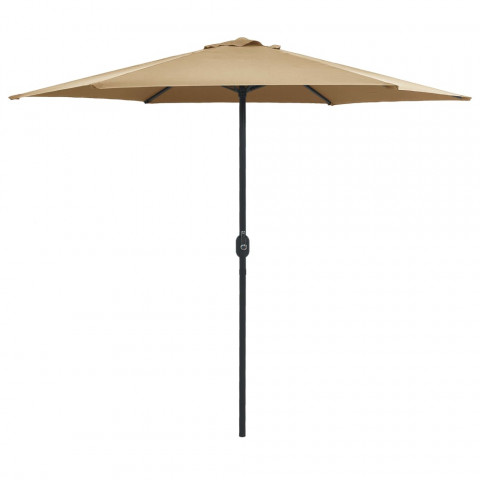 Parasol d'extérieur et mât en aluminium 270x246 cm Taupe