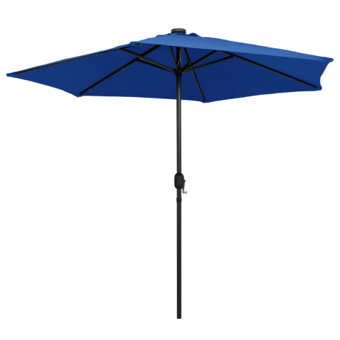Parasol d'extérieur avec led et mât en aluminium 270 cm bleu helloshop26 02_0008076