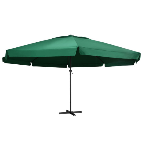 Parasol d'extérieur avec mât en aluminium 600 cm vert helloshop26 02_0008242