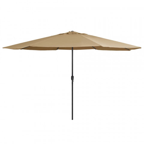 Parasol d'extérieur avec mât en métal 400 cm Taupe