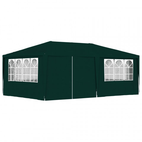 Tente de réception avec parois latérales 4x6 m Vert 90 g/m²