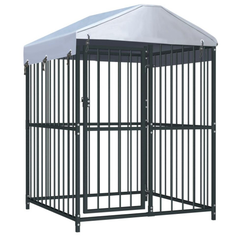 Helloshop26 - Chenil extérieur cage enclos parc animaux chien extérieur  avec toit pour chiens 120 x 120 x 150 cm - Distriartisan