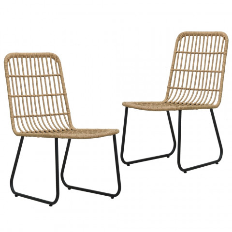 Chaises de jardin 2 pcs résine tressée - Couleur au choix