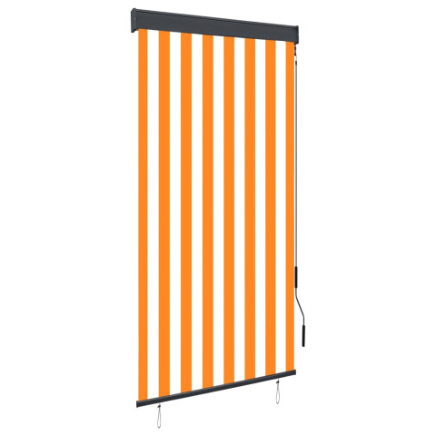 Store roulant d'extérieur 80x250 cm blanc et orange