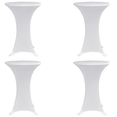 Housses élastiques de table ø 70 cm blanc 4 pcs
