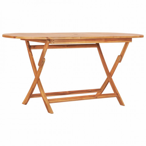 Table pliable de jardin 160x80x75 cm bois de teck solide