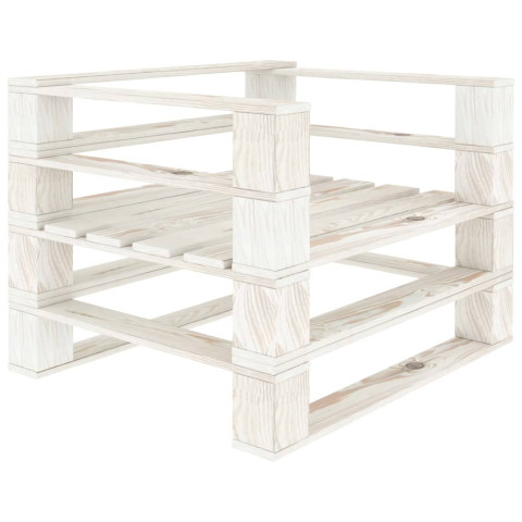 Fauteuil palette de jardin bois 80 x 67,5 x 60,8 cm blanc helloshop26 02_0011872