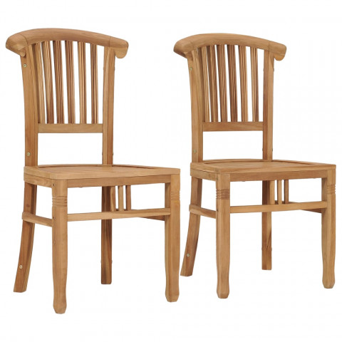 Chaises de jardin 2 pcs bois de teck solide