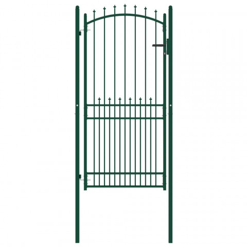 Portail de clôture avec pointes acier 100x200 cm vert
