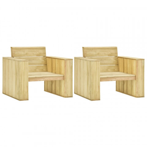 Chaises de jardin 2 pcs 89x76x76 cm bois de pin imprégné