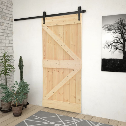 Porte 100x210 cm bois de pin massif