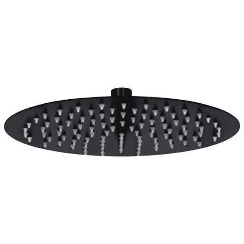 Pomme de douche pluie pulvérisateur pommeau de douche tête de douchette accessoire de salle de bain acier inoxydable 25 cm ronde noir