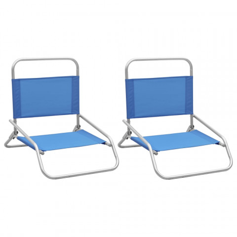 Chaises de plage pliables en tissu 2 pièces - Couleur au choix